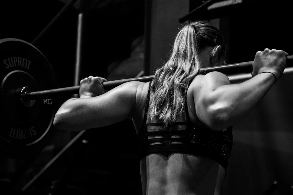 Athlete preparing for a barbell deadlift